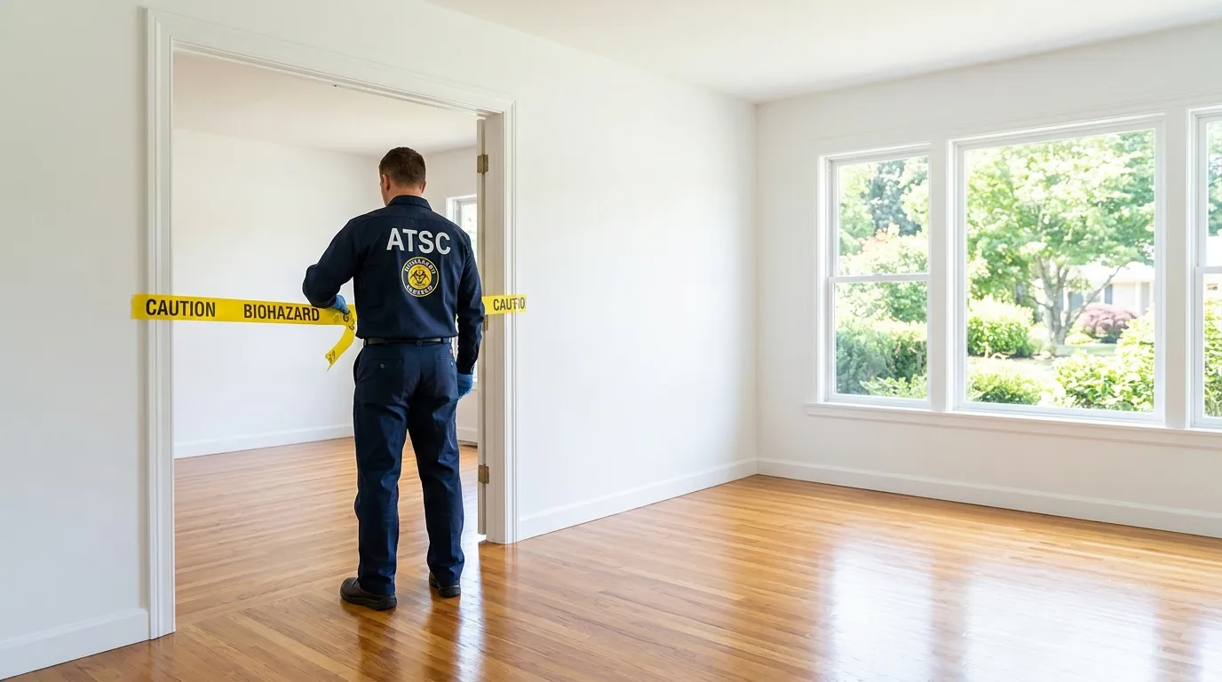 Certified biohazard cleanup crew performing Trauma Scene Cleanup in Parkland